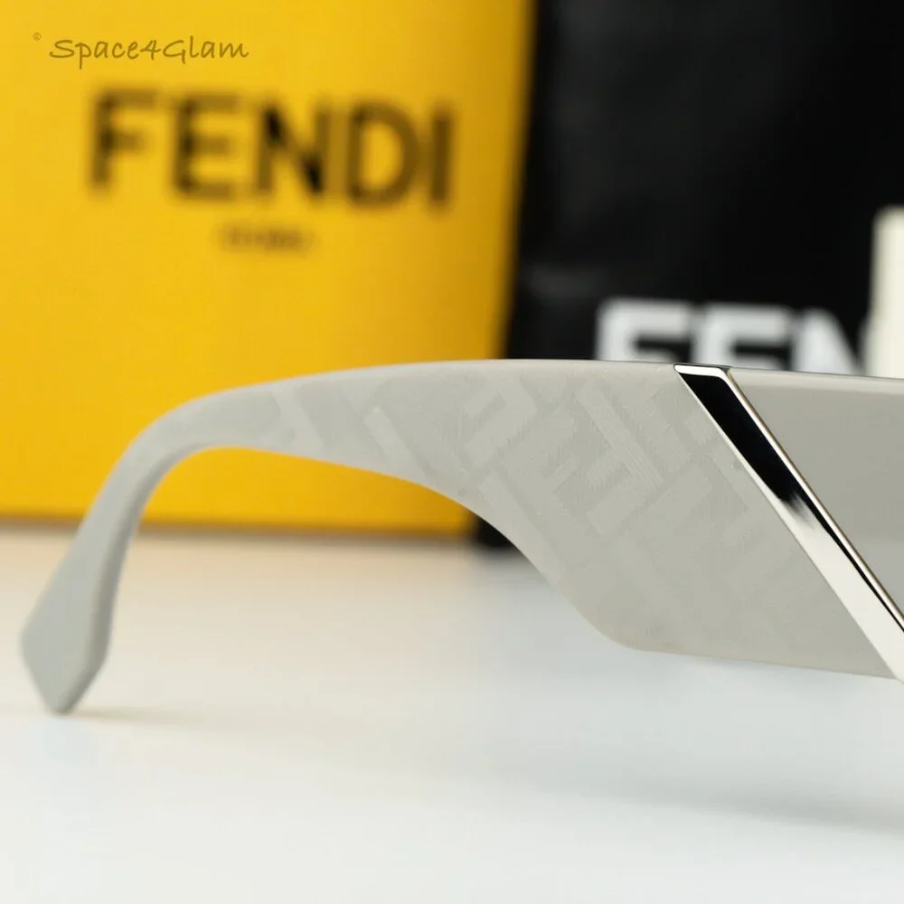 Fendi Men Sunglasses Grey Mirror Rectangle FE40131I DIAGONAL 20C NEW AUTHENTIC